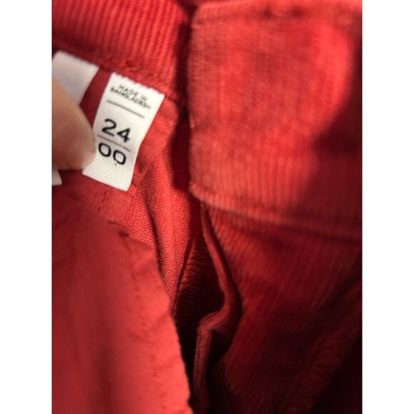 Loft Red Flare Crop Corduroy Pants Size 24 Women's - Picture 7 of 15